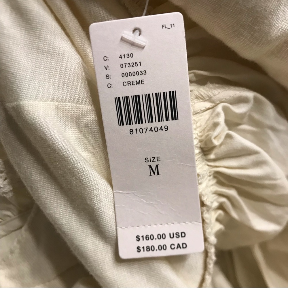 NWT $160 Anthropologie EN SAISON Creme Ruffled Square Neck Mini Dress Sz Medium - Picture 13 of 15